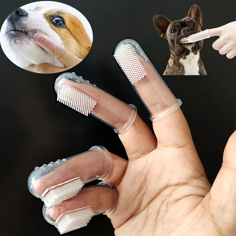 Teeth Whitening Mouthwash - Soft Silicone Pet Finger Dog Toothbrush